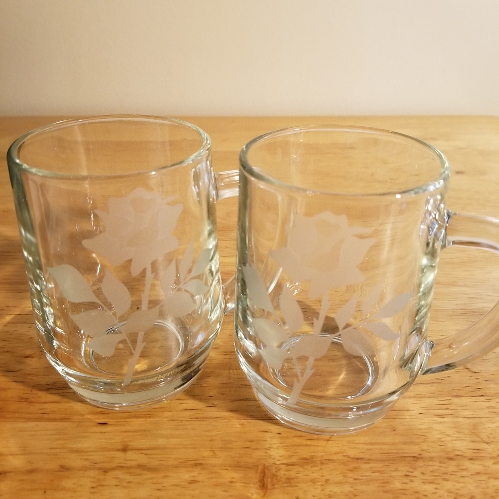Antique France Embossed Tankard Clear Glass Mug
